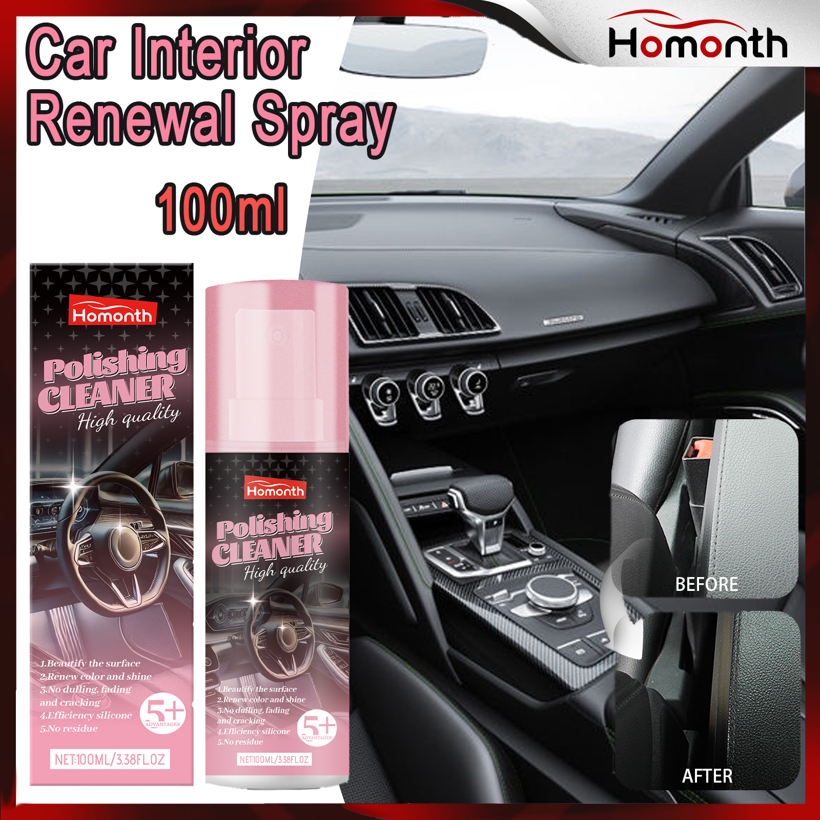 100ml Auto Interior Polish Car – обзор и цена Leather Cleaner Interior