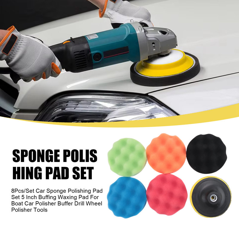 ABJA-8Pcs/Set Car Sponge Polis – обзор и цена Polish Pad Set Buffer