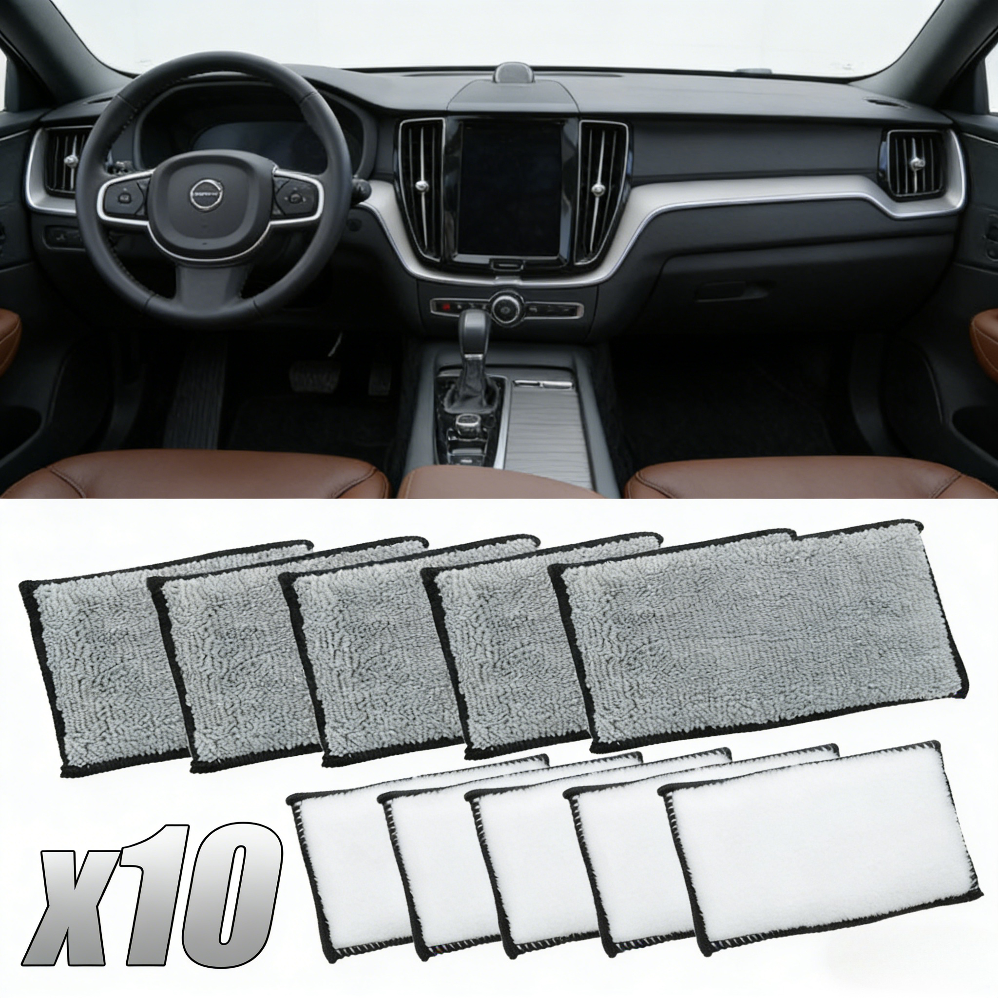 10Pcs Soft Double-Side Microfi – обзор и цена Leather Cleaner Interior