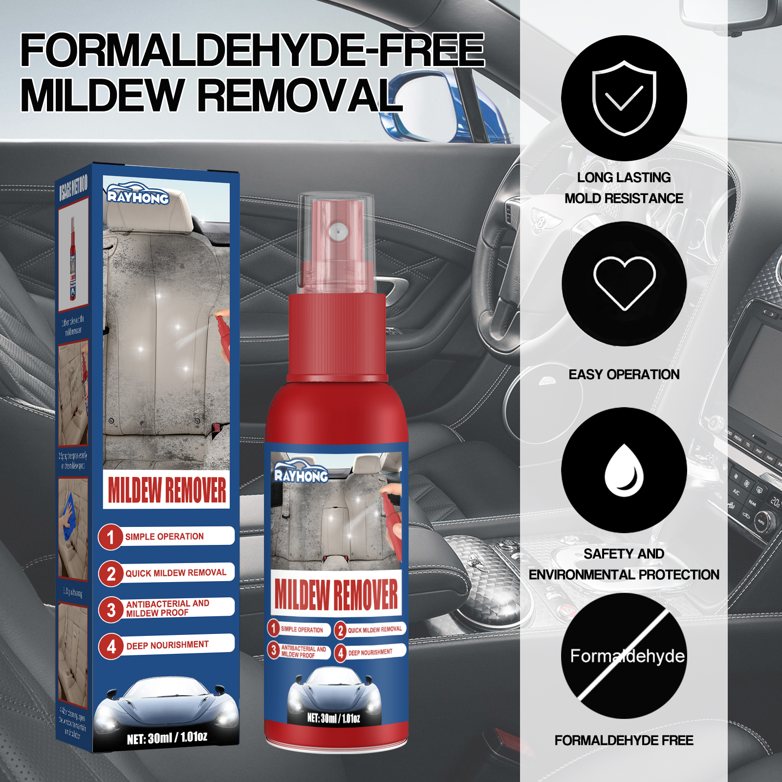 Car Mildew Remover Spray Multi – обзор и цена Seat Cleaner Fabric